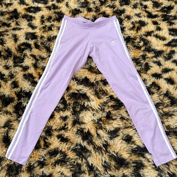 adidas Pants - NWOT Adidas Purple Leggings with Sporty White Stripes